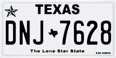 TX license plate DNJ7628