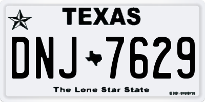 TX license plate DNJ7629