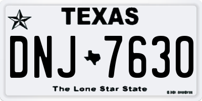 TX license plate DNJ7630