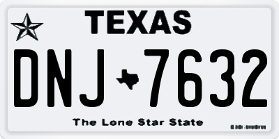 TX license plate DNJ7632
