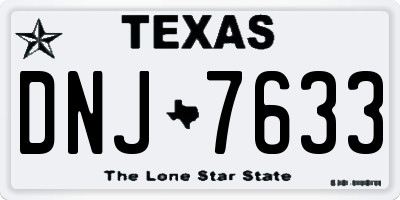 TX license plate DNJ7633