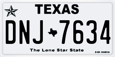 TX license plate DNJ7634