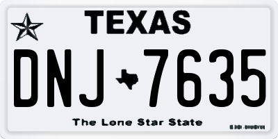 TX license plate DNJ7635