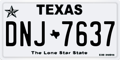 TX license plate DNJ7637