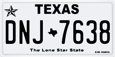 TX license plate DNJ7638