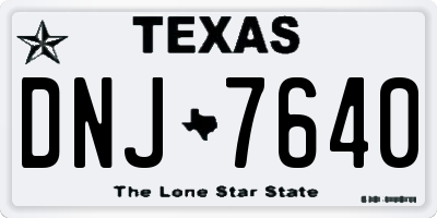 TX license plate DNJ7640