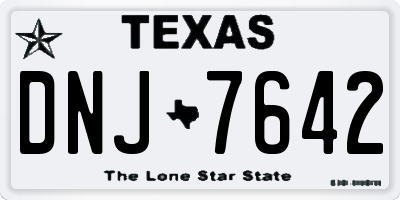 TX license plate DNJ7642