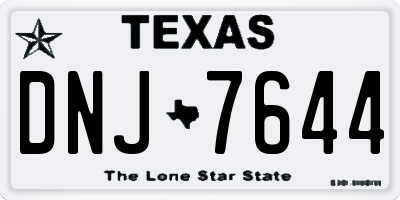 TX license plate DNJ7644