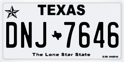 TX license plate DNJ7646