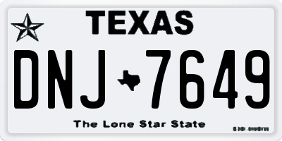 TX license plate DNJ7649