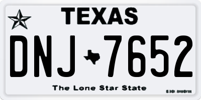 TX license plate DNJ7652