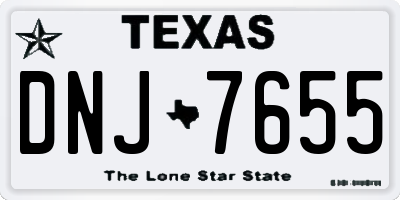 TX license plate DNJ7655