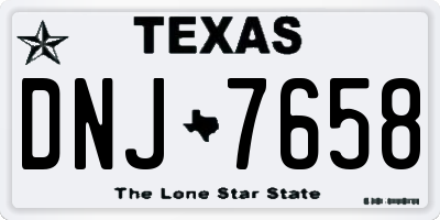 TX license plate DNJ7658