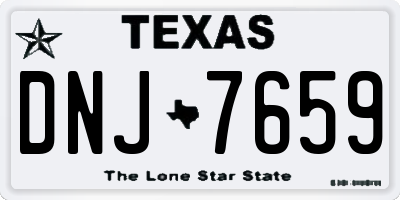 TX license plate DNJ7659