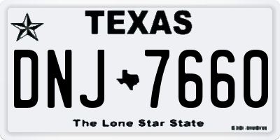 TX license plate DNJ7660