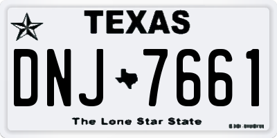 TX license plate DNJ7661