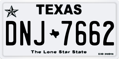 TX license plate DNJ7662