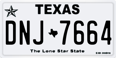 TX license plate DNJ7664