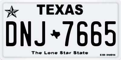 TX license plate DNJ7665