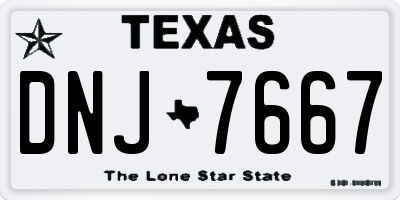 TX license plate DNJ7667