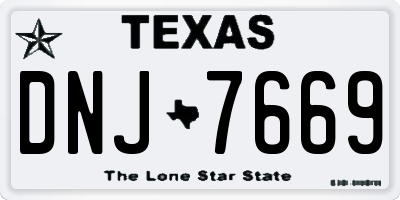 TX license plate DNJ7669