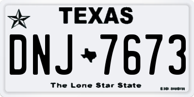 TX license plate DNJ7673