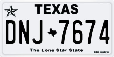 TX license plate DNJ7674