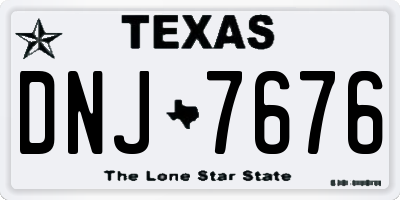 TX license plate DNJ7676