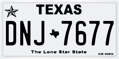 TX license plate DNJ7677
