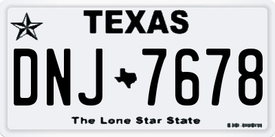 TX license plate DNJ7678