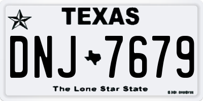 TX license plate DNJ7679