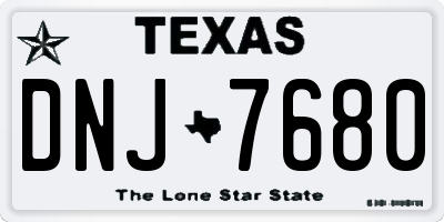 TX license plate DNJ7680