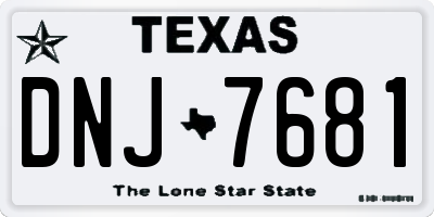 TX license plate DNJ7681