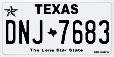 TX license plate DNJ7683