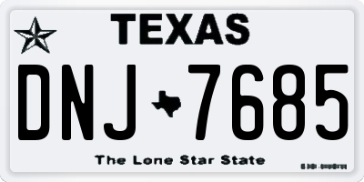 TX license plate DNJ7685