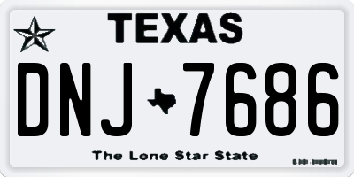TX license plate DNJ7686