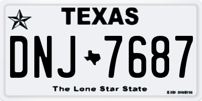 TX license plate DNJ7687