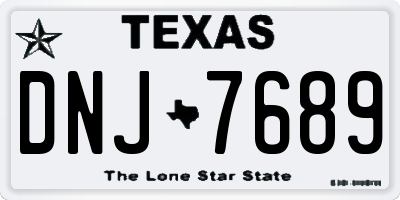 TX license plate DNJ7689