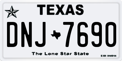 TX license plate DNJ7690