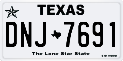 TX license plate DNJ7691