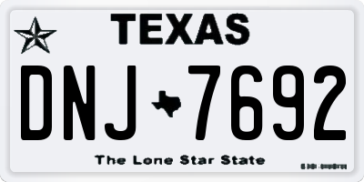 TX license plate DNJ7692