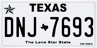 TX license plate DNJ7693