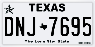 TX license plate DNJ7695