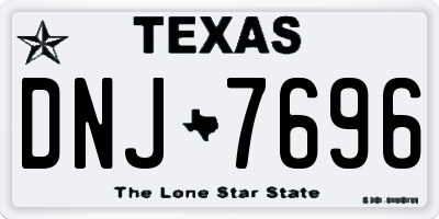 TX license plate DNJ7696