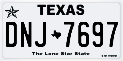 TX license plate DNJ7697