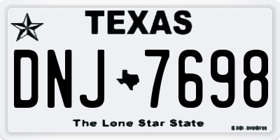 TX license plate DNJ7698
