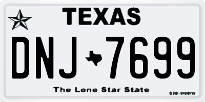 TX license plate DNJ7699
