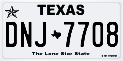 TX license plate DNJ7708