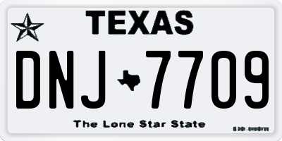 TX license plate DNJ7709