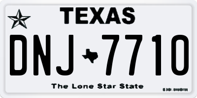 TX license plate DNJ7710